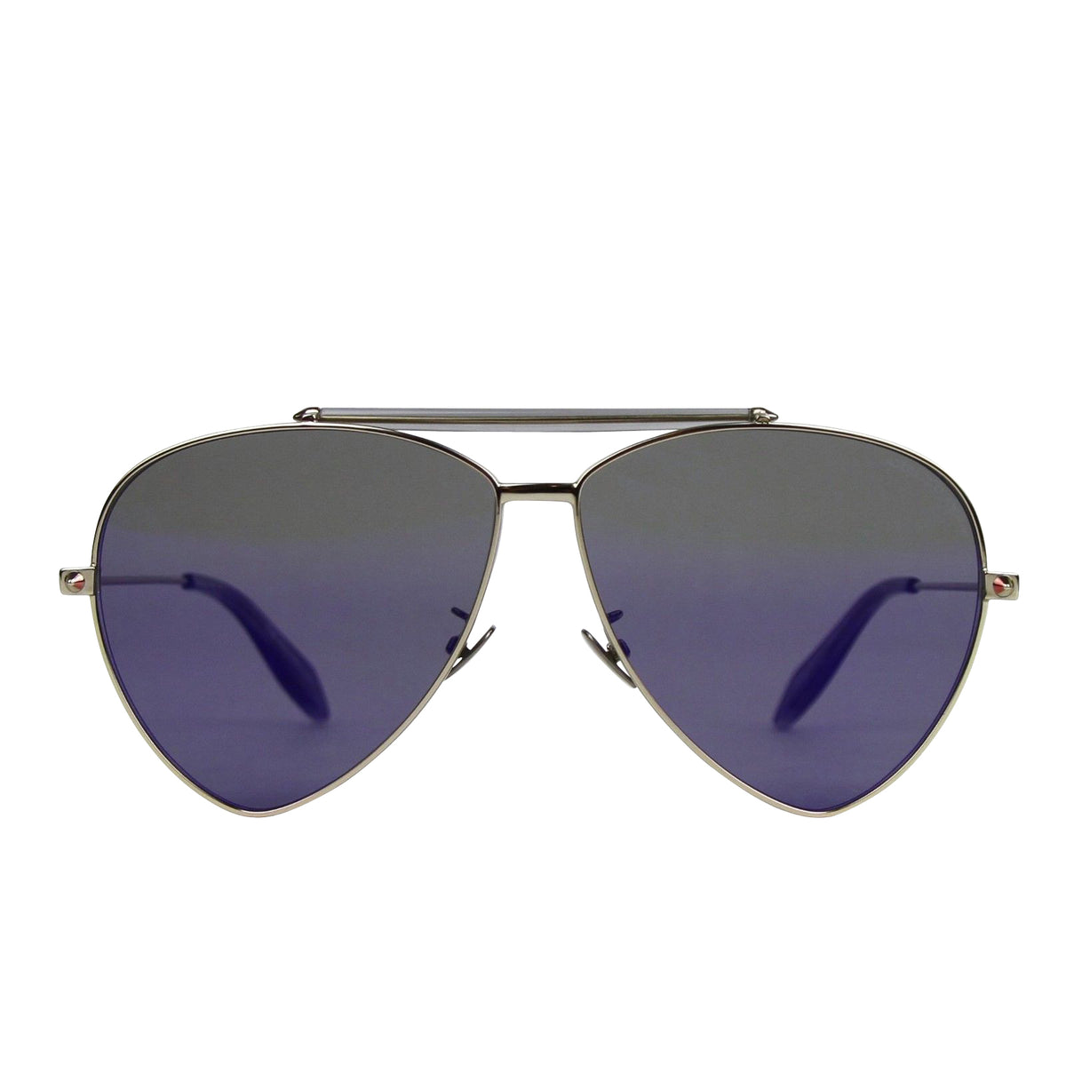 Alexander McQueen Unisex Blue Aviator Sunglasses display picture 3