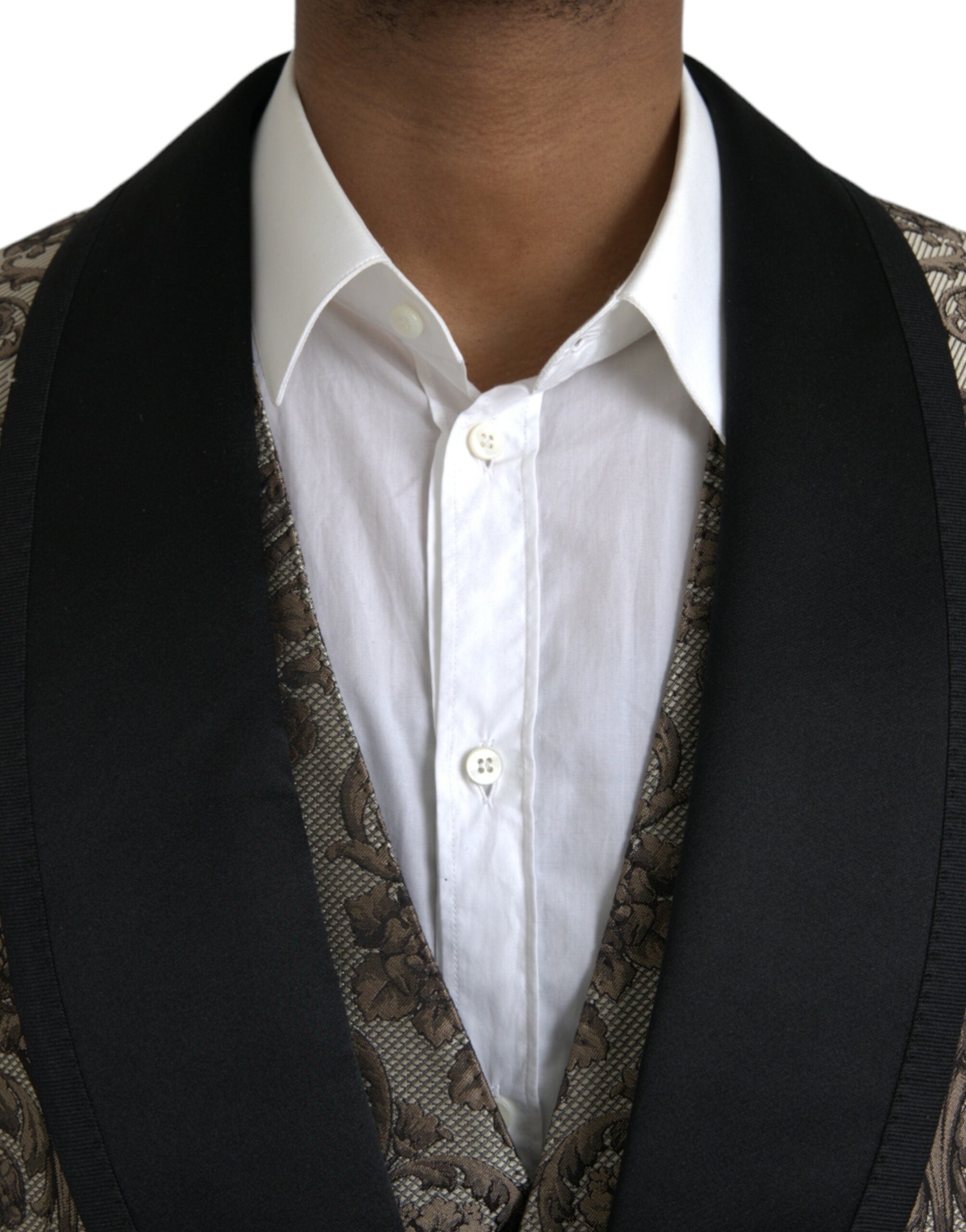 Dolce & Gabbana Brown Floral Jacquard Formal 3 Piece Men's Suit