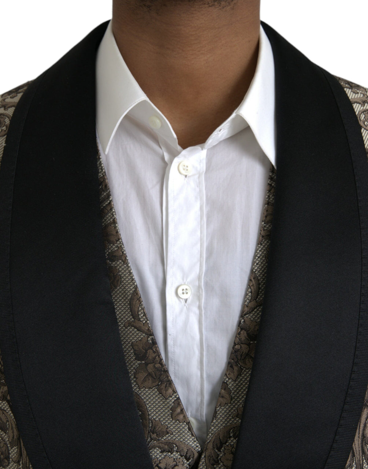 Dolce & Gabbana Brown Floral Jacquard Formal 3 Piece Men's Suit