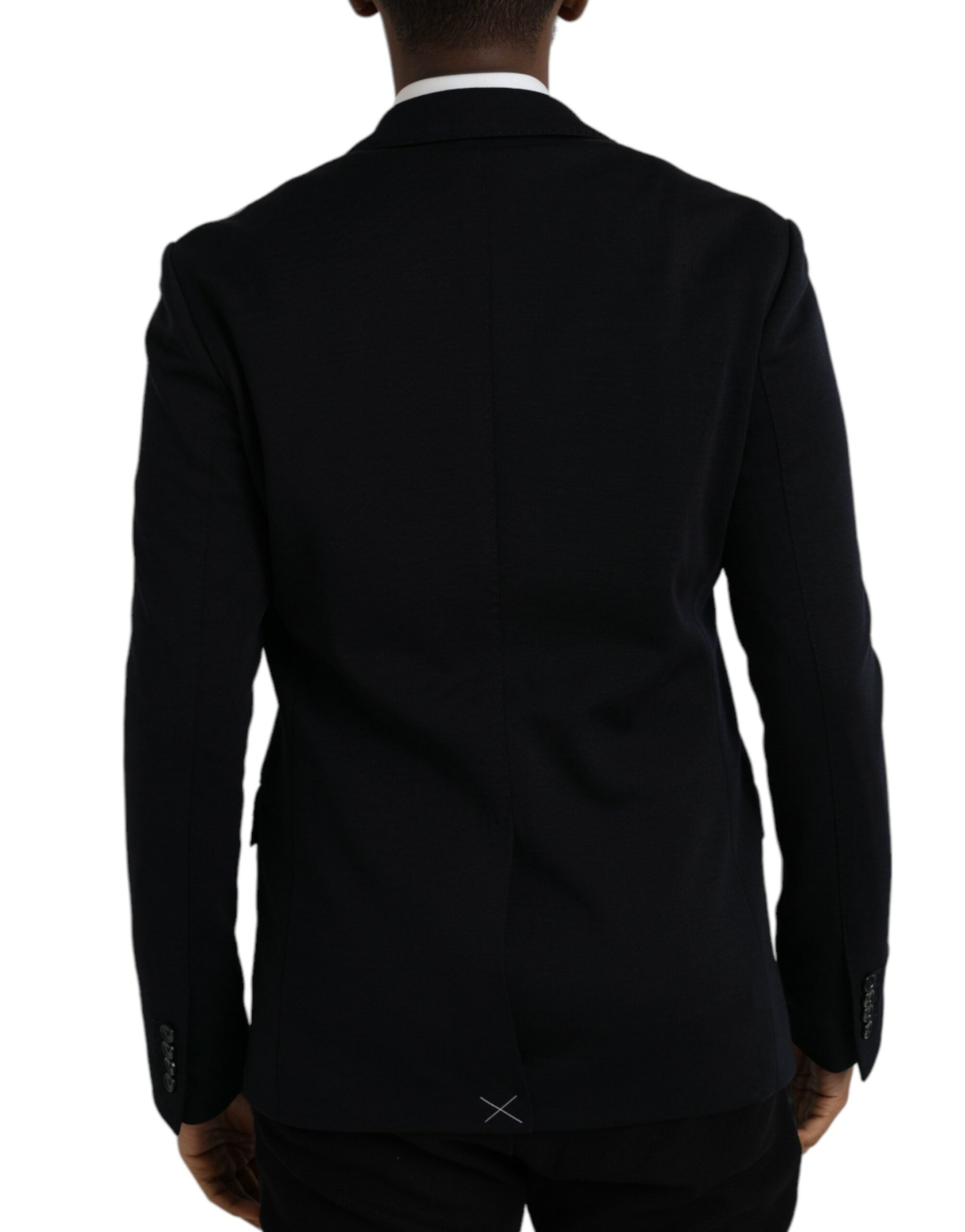 Dolce & Gabbana Dark Blue Wool Single Breasted Coat Men's Blazer