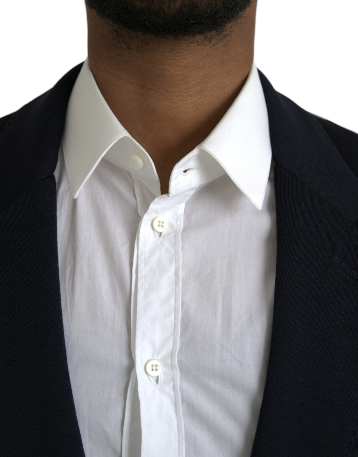 Dolce & Gabbana Dark Blue Wool Single Breasted Coat Men's Blazer