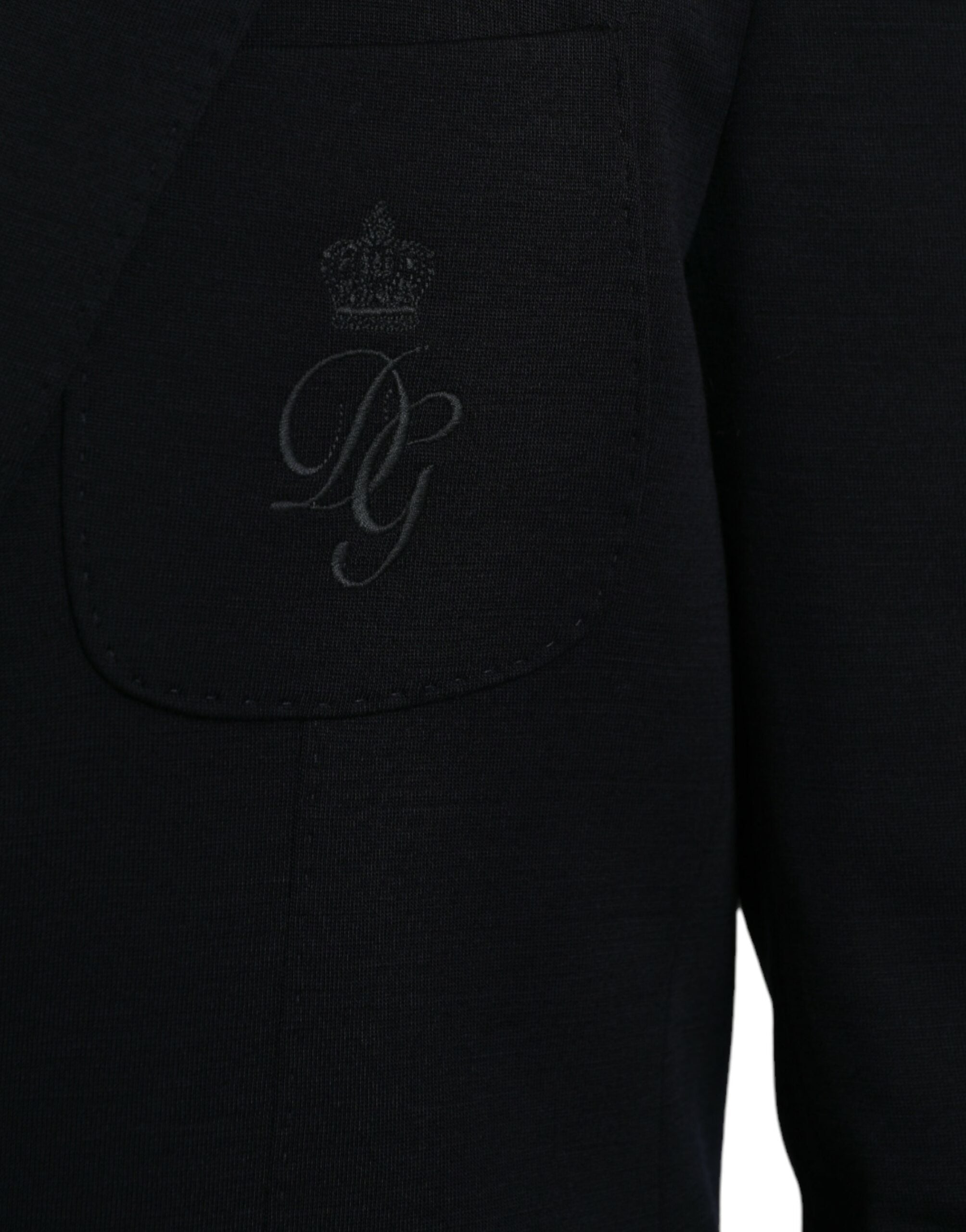 Dolce & Gabbana Dark Blue Wool Single Breasted Coat Men's Blazer