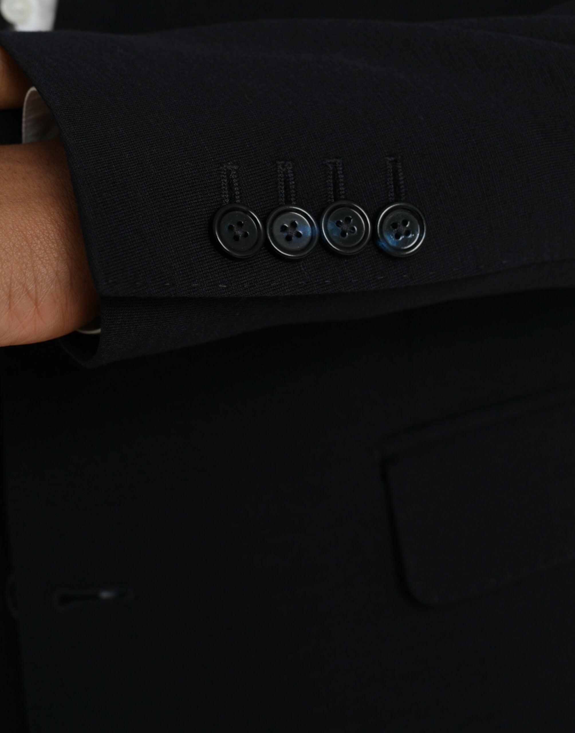 Dolce & Gabbana Dark Blue Wool Single Breasted Coat Men's Blazer