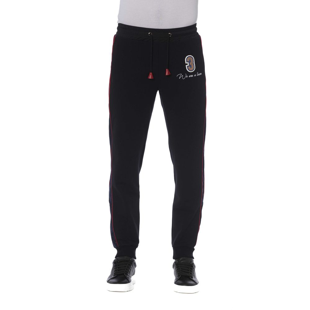 Trussardi Black Cotton Men Sports Men's Pants
