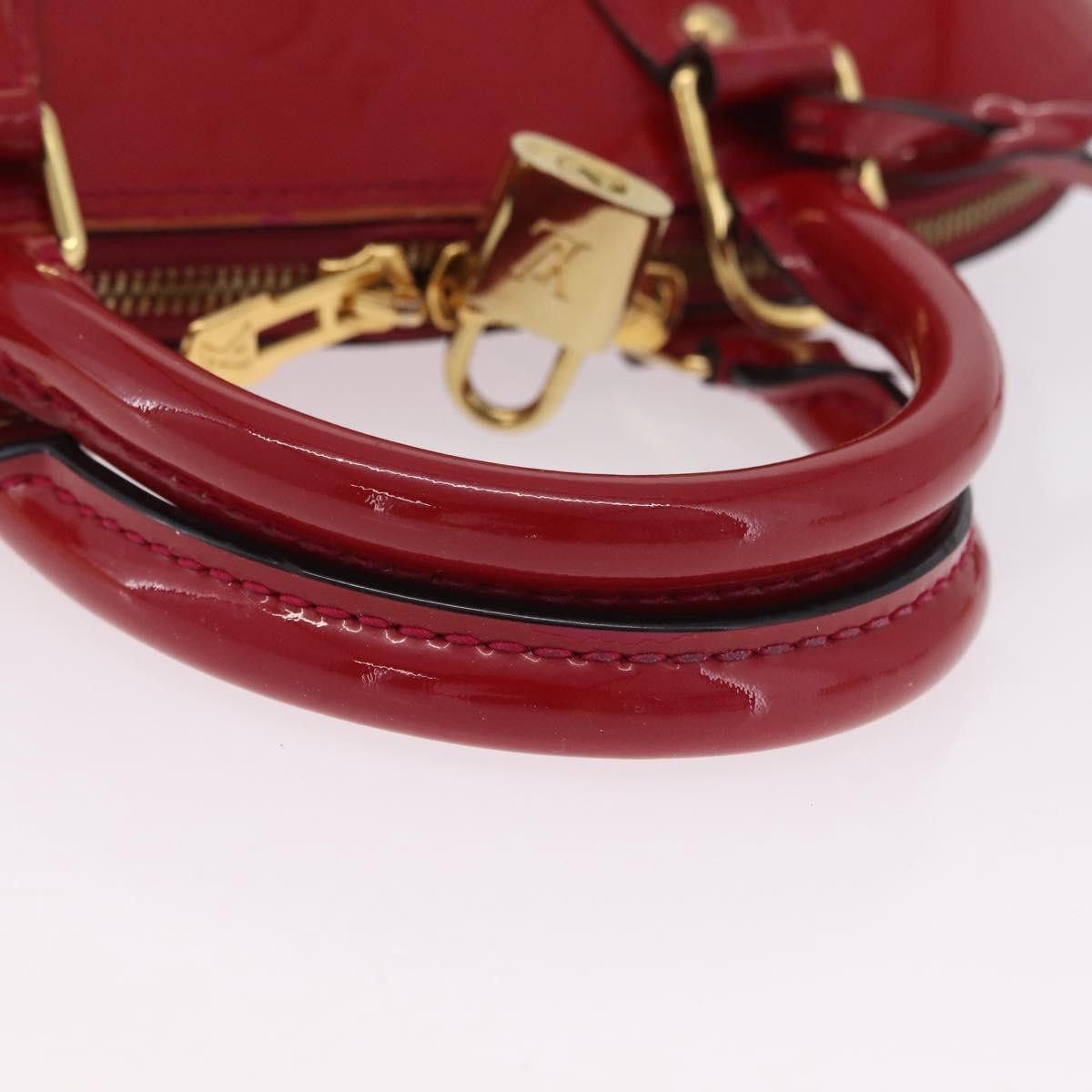 Louis Vuitton Alma Monogram Vernis Pink Patent_Leather Handbag (Pre-Owned)