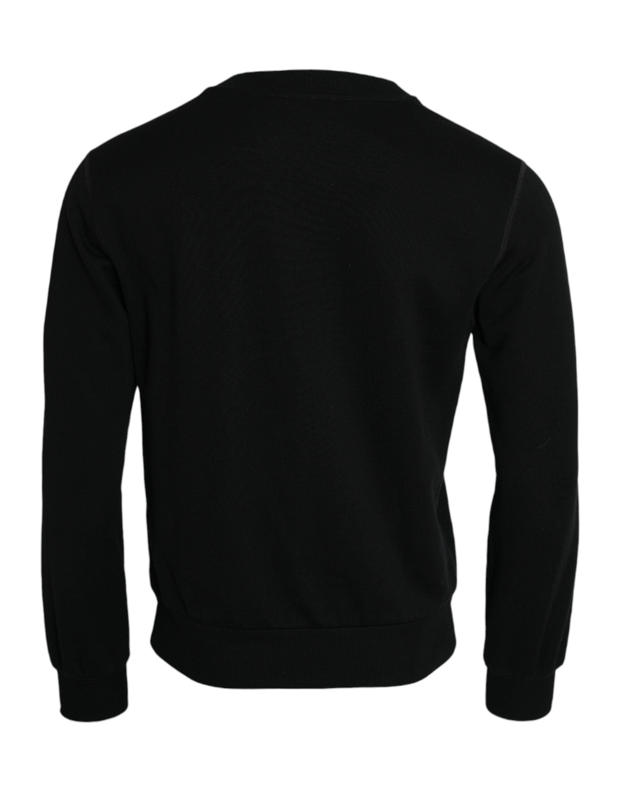 Dolce & Gabbana Black Cotton Long Sleeves Sweatshirt Men's Sweater