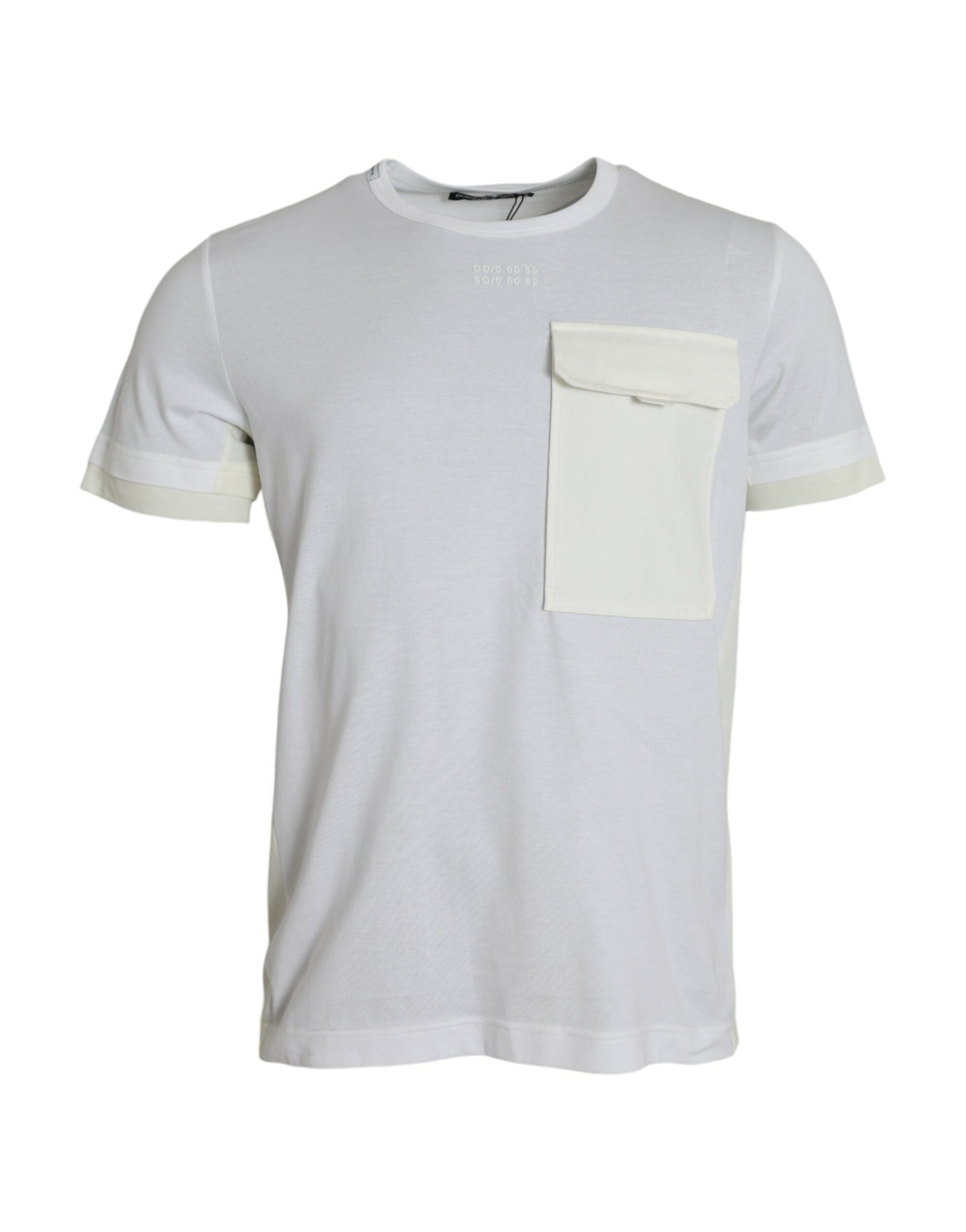 Dolce & Gabbana White Cotton Pocket Short Sleeves Men's T-shirt