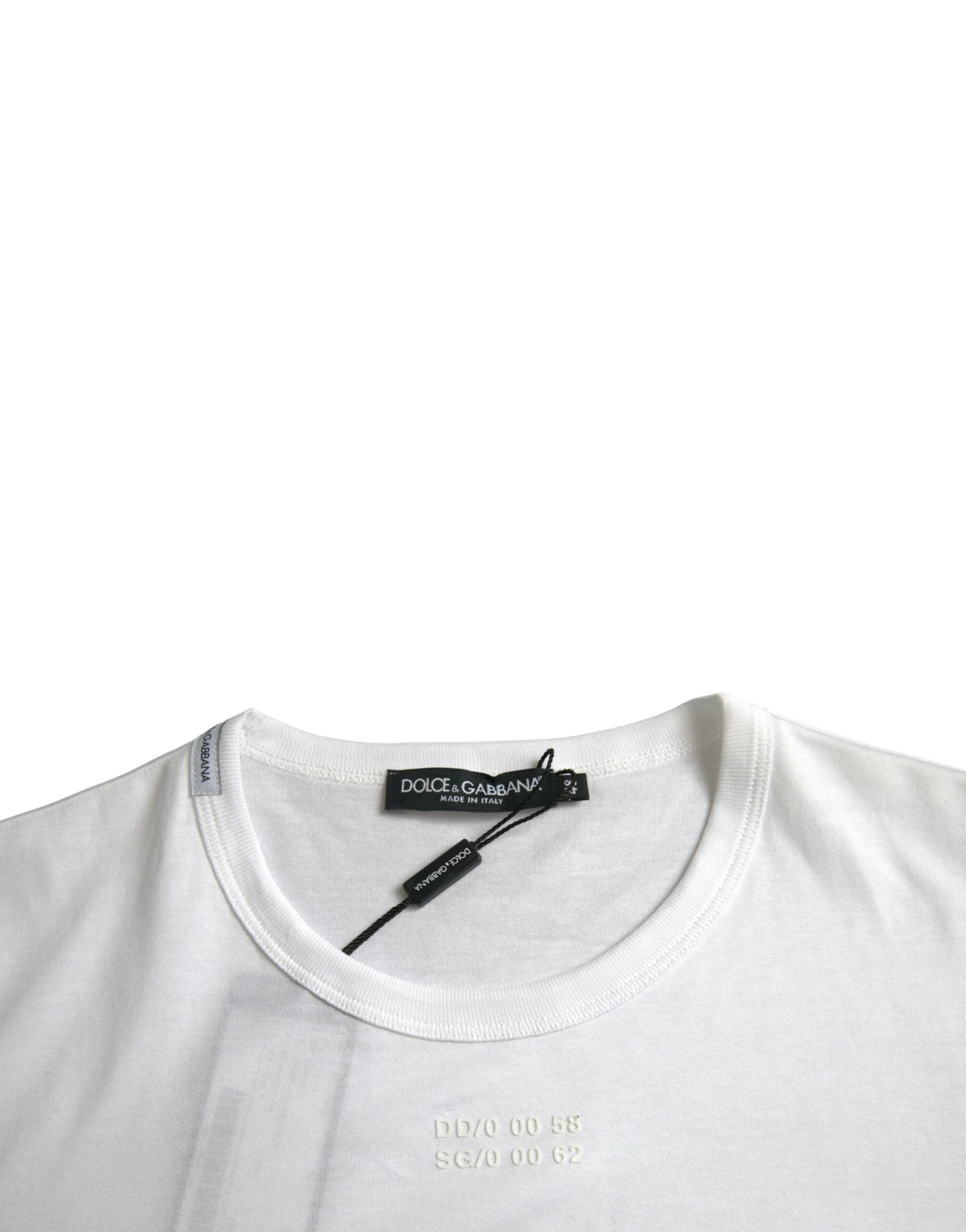 Dolce & Gabbana White Cotton Pocket Short Sleeves Men's T-shirt