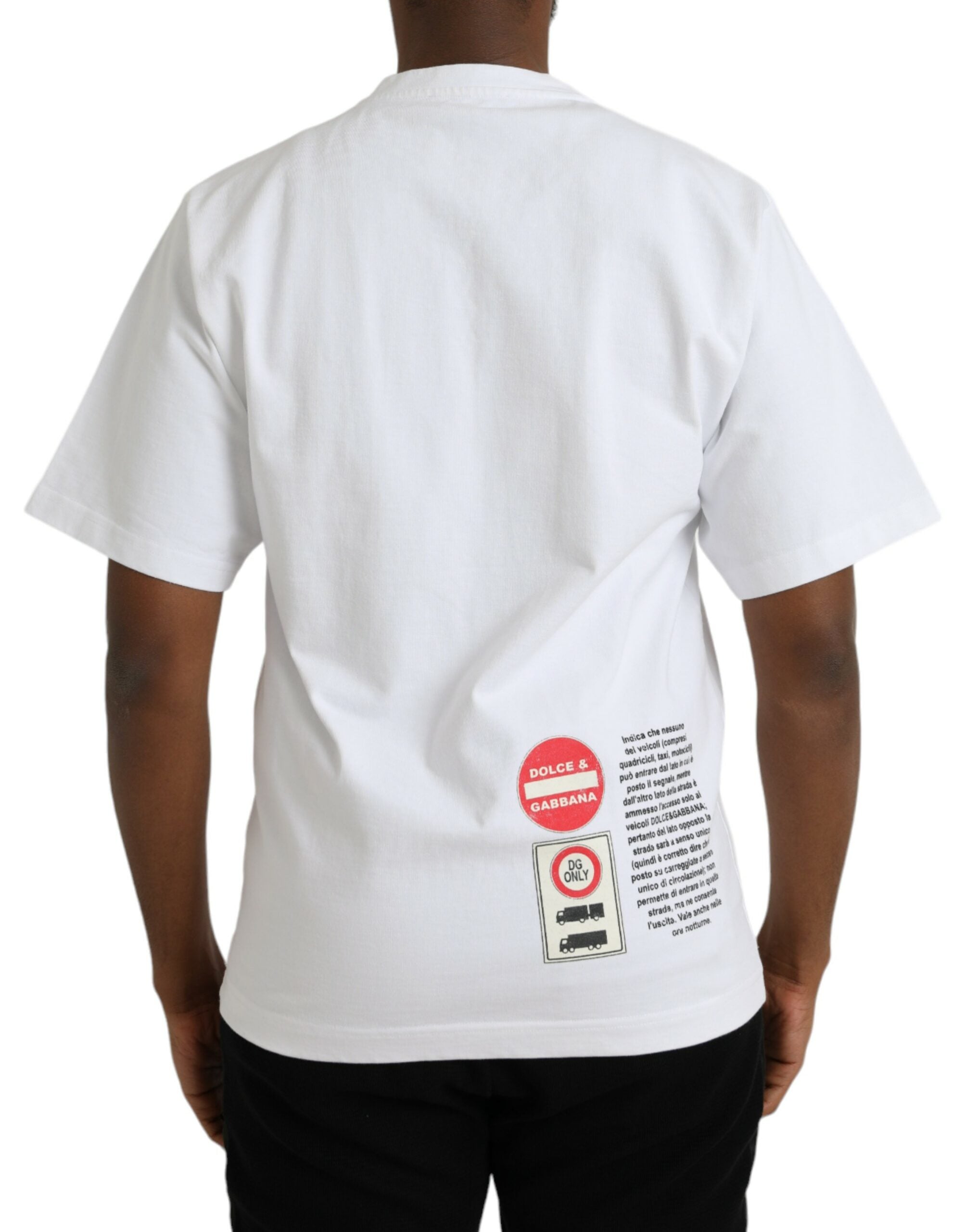 Dolce & Gabbana White Amor Heart Cotton Crewneck Short Sleeve Men's T-shirt