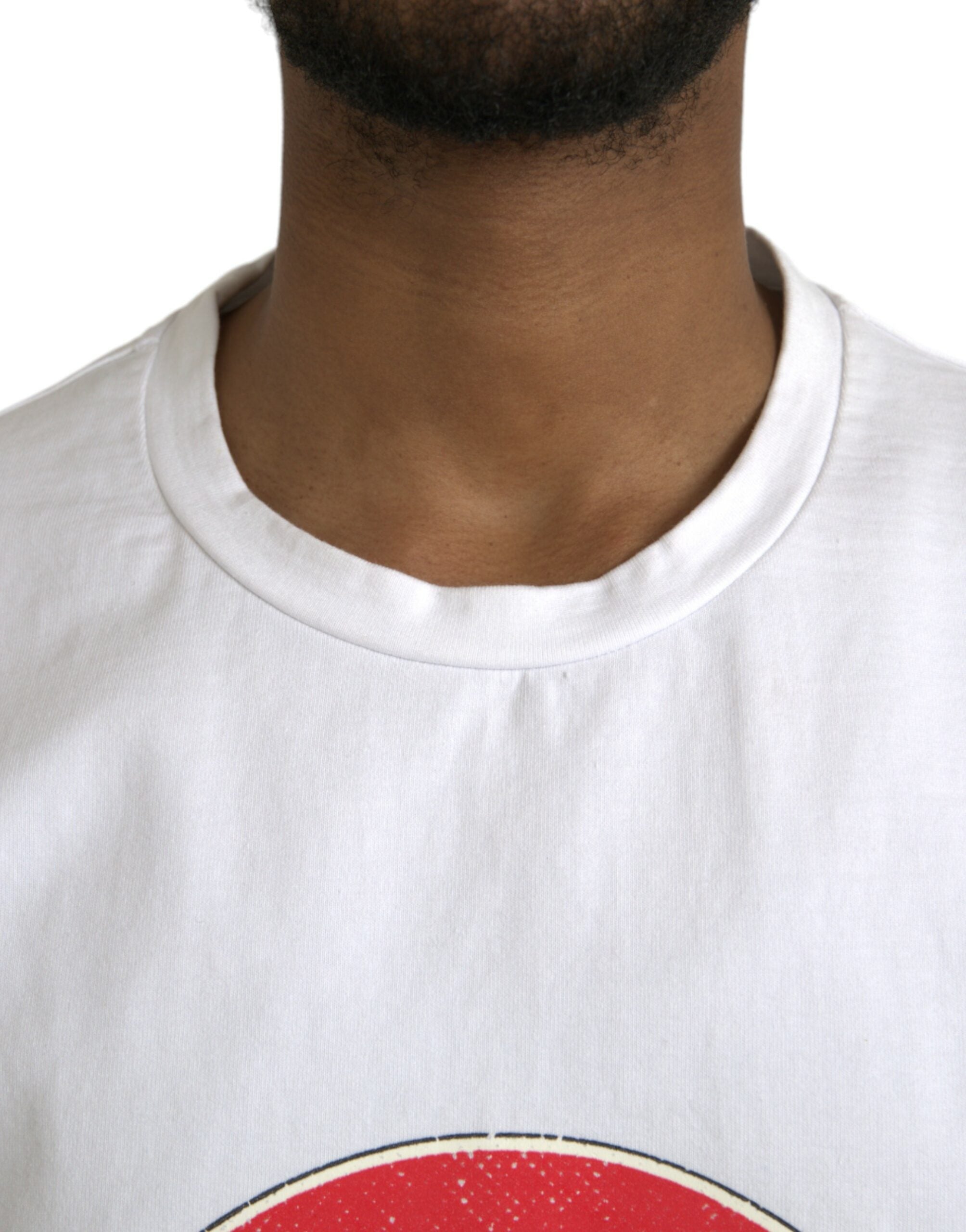 Dolce & Gabbana White Amor Heart Cotton Crewneck Short Sleeve Men's T-shirt