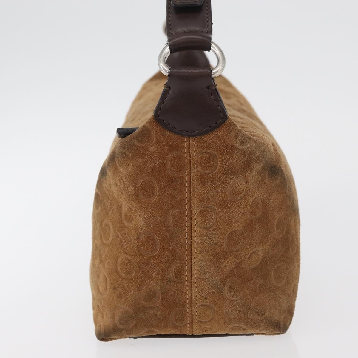Celine C Macadam Suede Brown Suede Handbag (Pre-Owned)