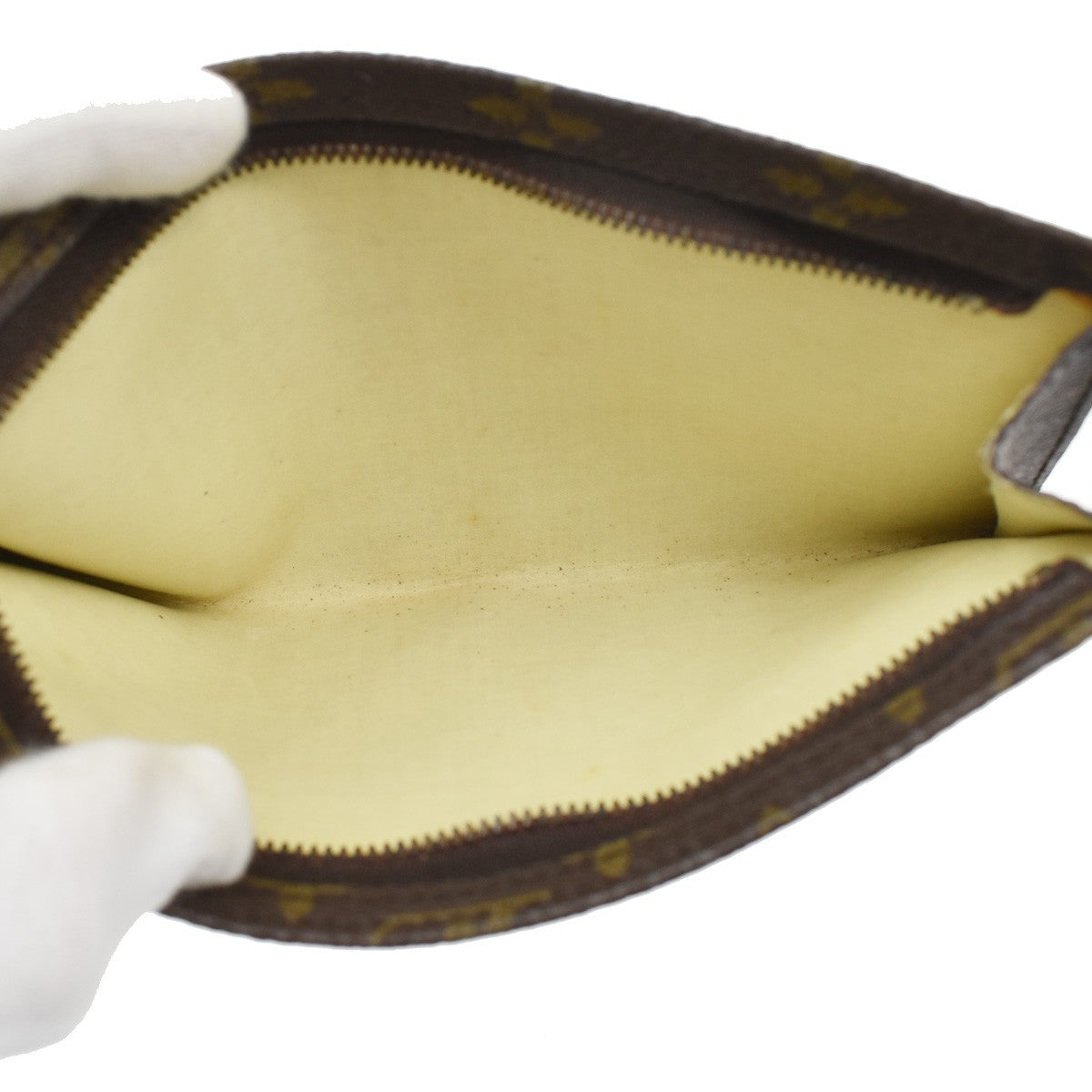 Louis Vuitton Vintage Bucket Zip Monogram Canvas Brown Leather Clutche & Pouche Bag (Pre-Owned)