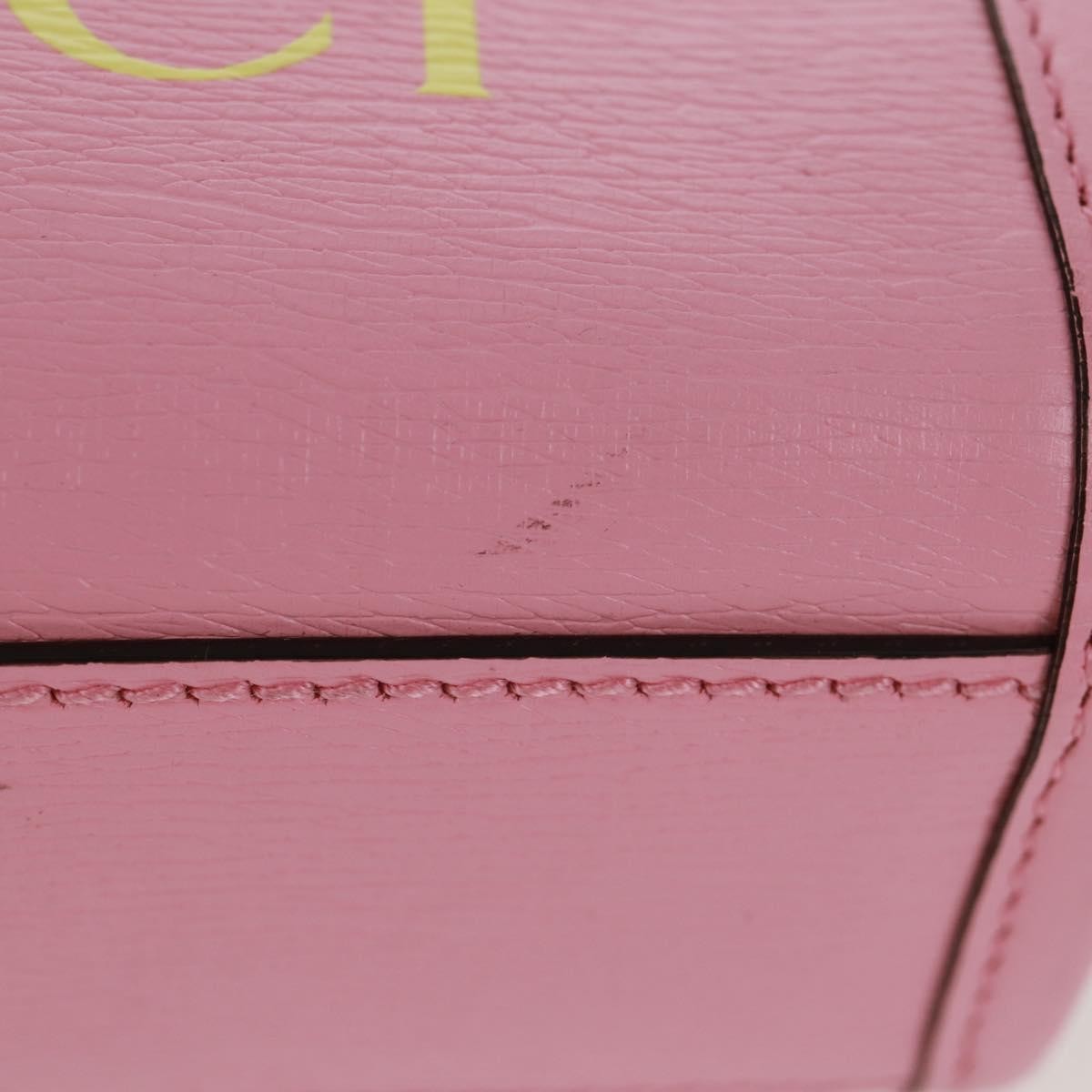 Gucci Vertical Tote Printed Leather Pink Leather Tote Bag Bag (Pre-Owned)