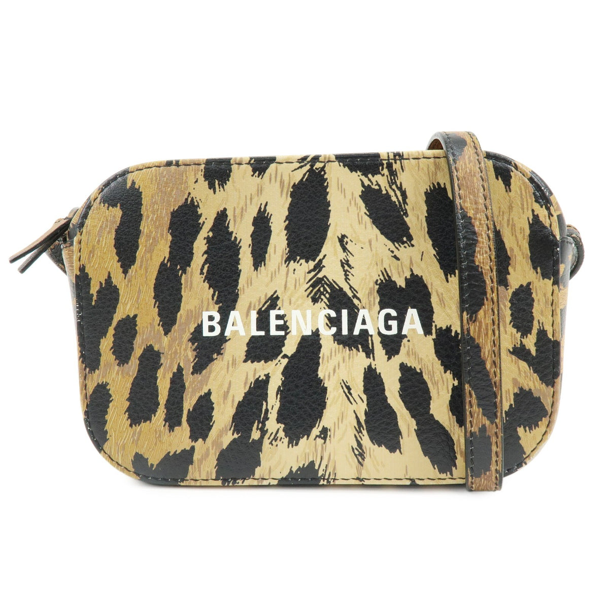 Balenciaga Everyday Camera Printed Leather Brown Leather Handbag (Pre-Owned)