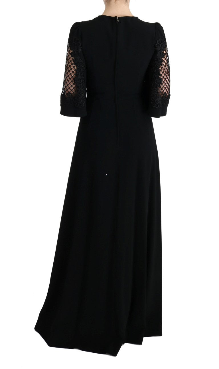 Dolce & Gabbana Black Stretch Shift Long Maxi Women's Dress