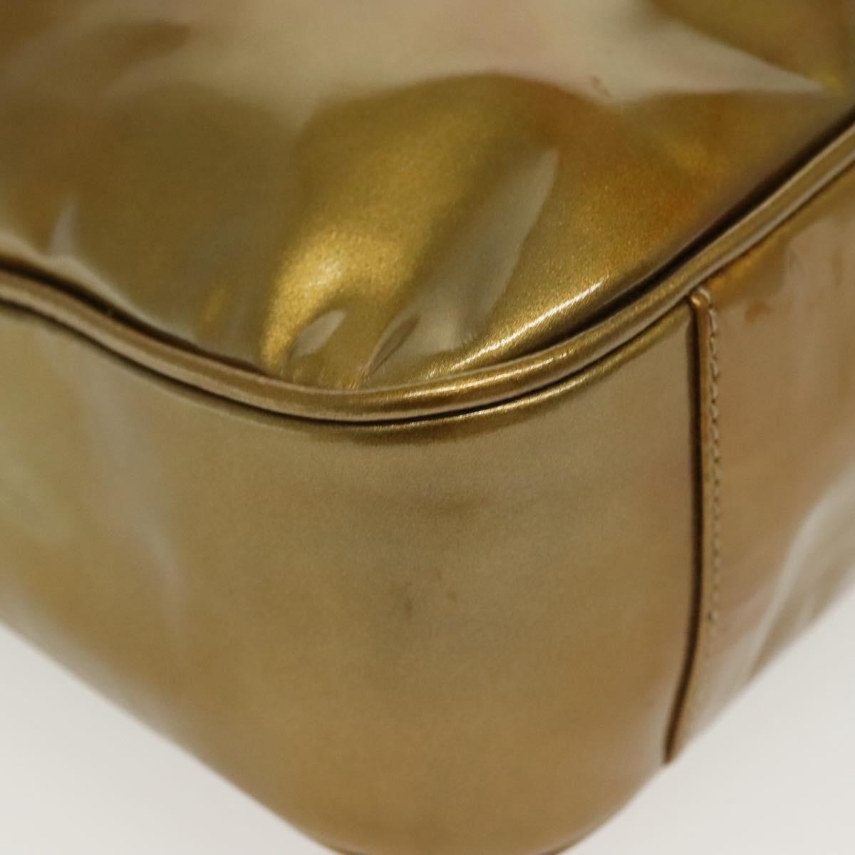 Gucci Vintage Bamboo Handle Open Hobo Leather Gold Patent_Leather Shoulder Bag Bag (Pre-Owned)