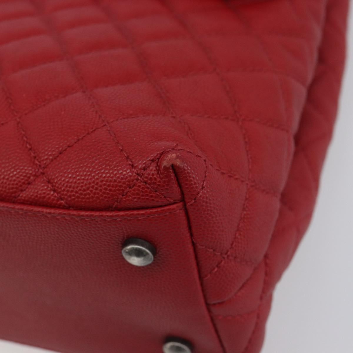 Chanel Coco Top Handle Caviar Red Calfskin Handbag (Pre-Owned)