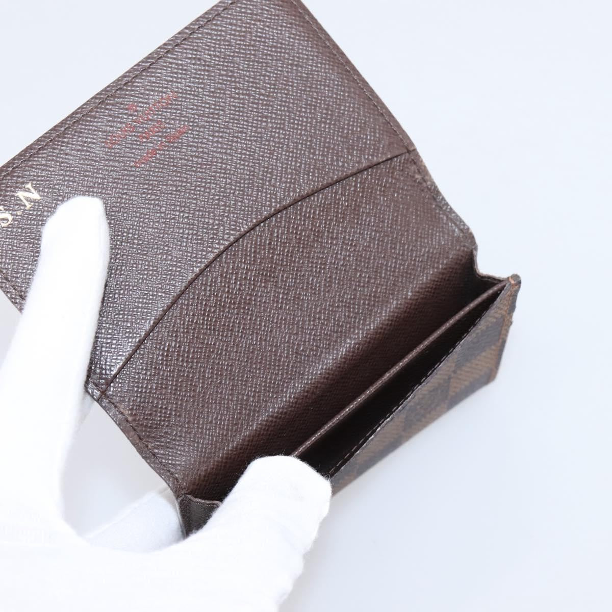 Louis Vuitton Business Card Case Damier Brown Canvas Card Holders Accessory (Pre-Owned)