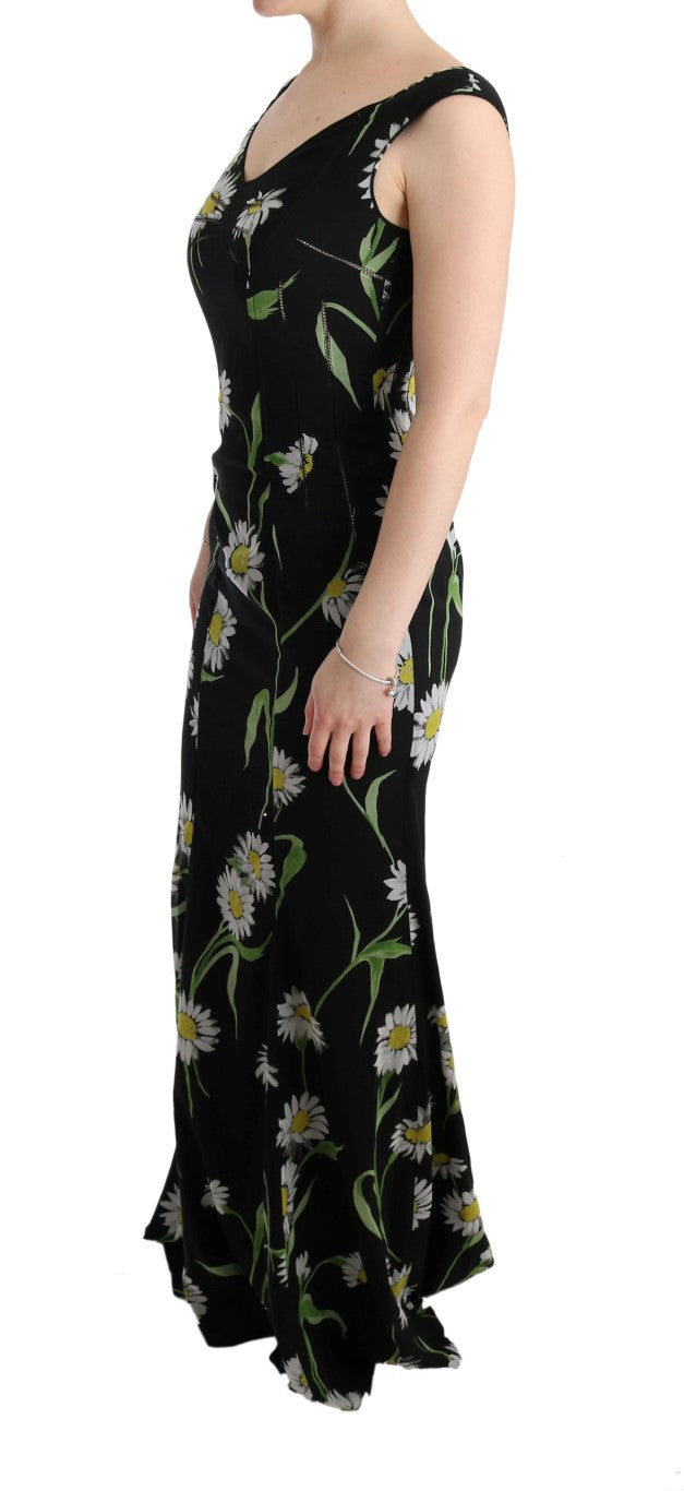 Dolce & Gabbana Sunflower Silk Stretch Sheath Women's Dress