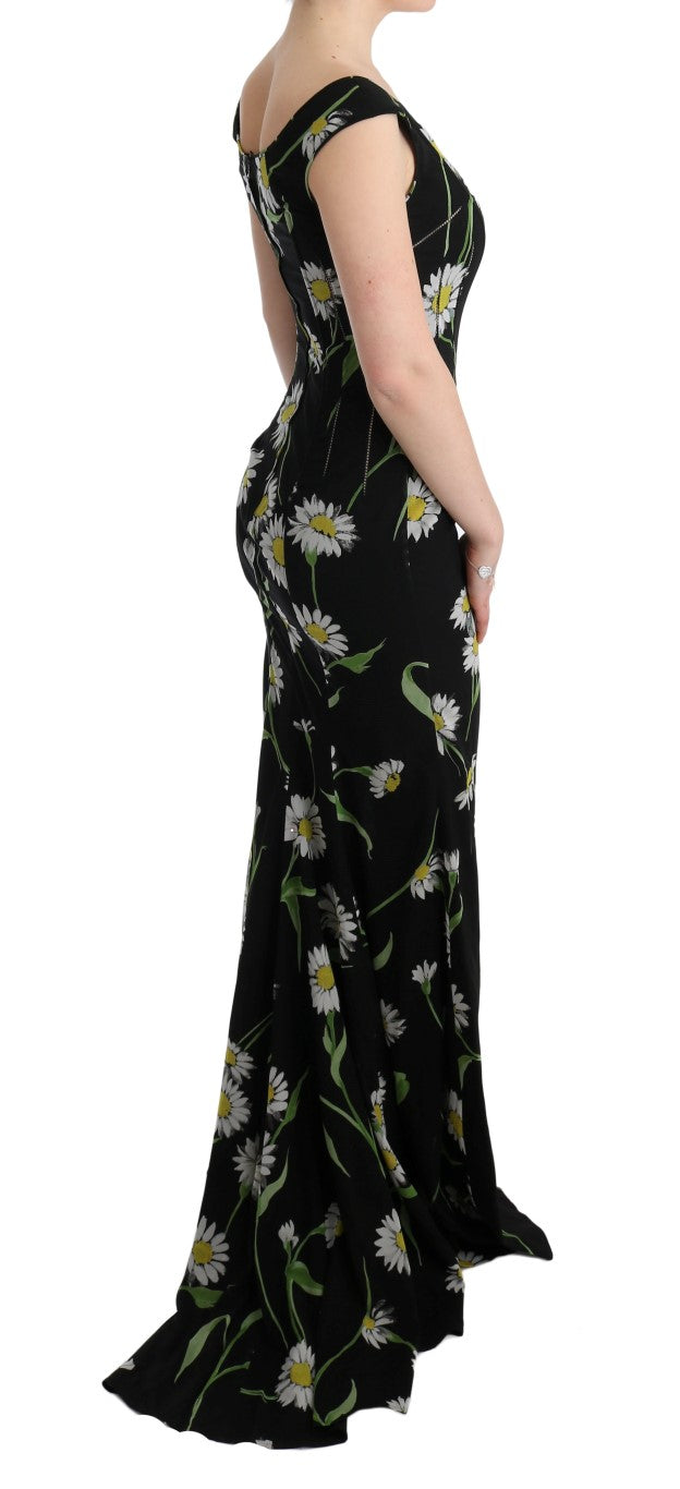 Dolce & Gabbana Sunflower Silk Stretch Sheath Women's Dress