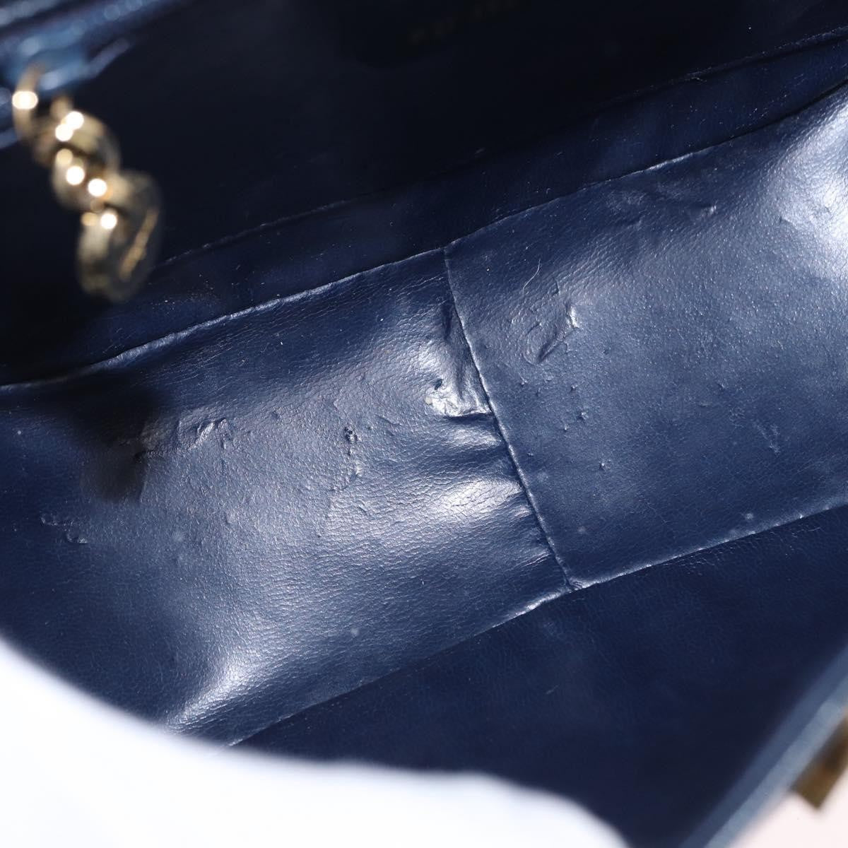 Salvatore Ferragamo Gancini Leather Navy Leather Shoulder Bag Bag (Pre-Owned)