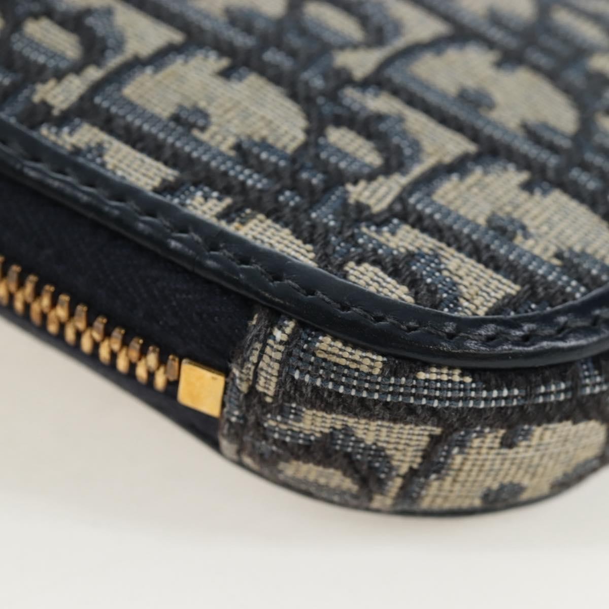 Christian Dior 30 Montaigne Phone Holder On Chain Oblique Canvas Navy Canvas Crossbody Bag Bag (Pre-Owned)