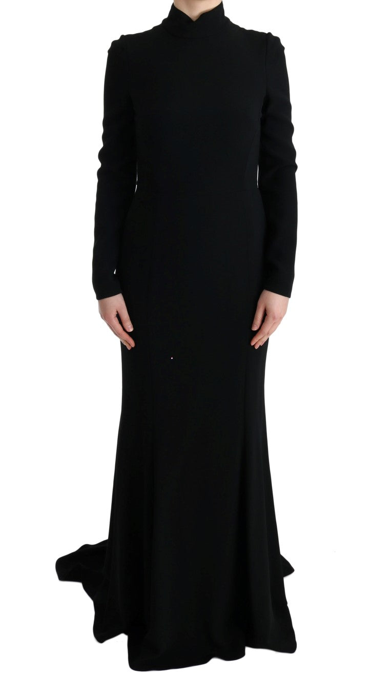 Dolce & Gabbana Black Stretch Long Gown Sheath Women's Dress
