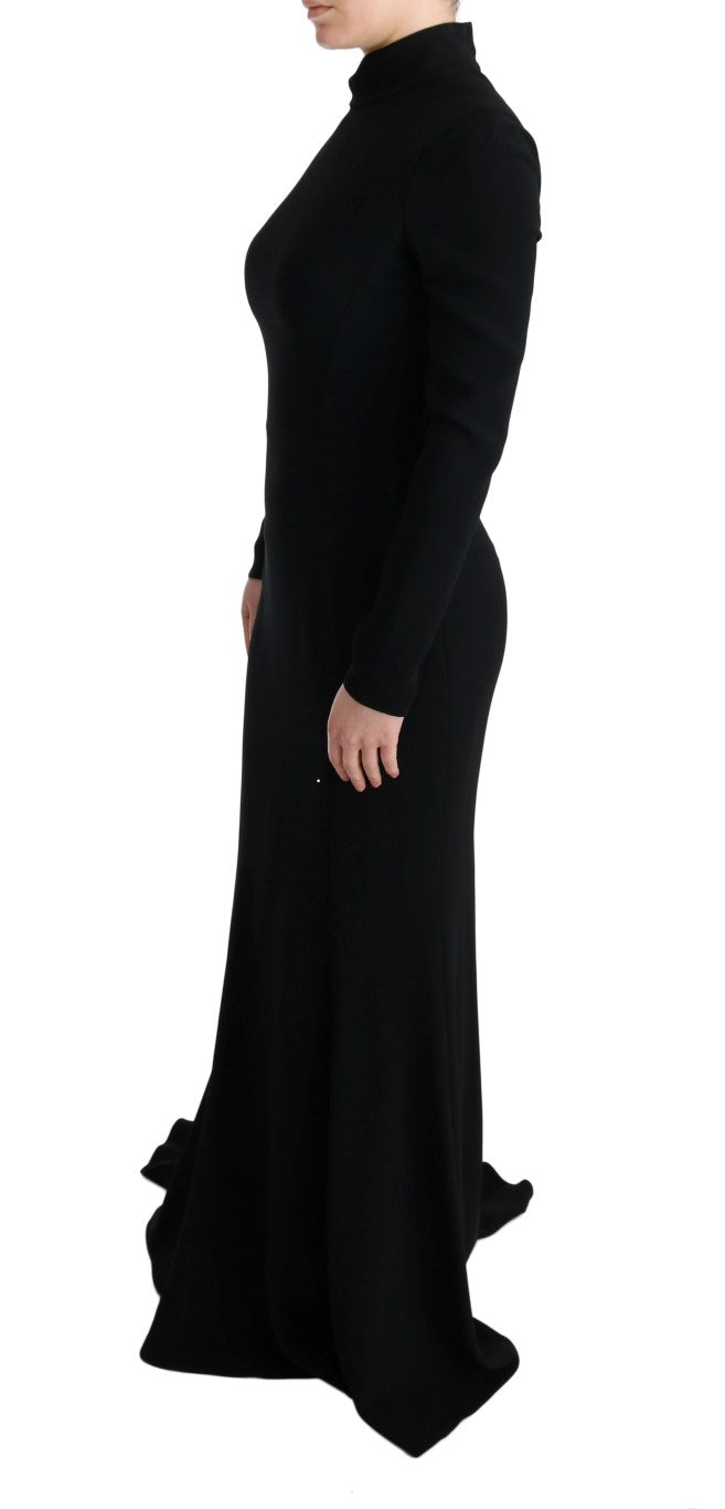 Dolce & Gabbana Black Stretch Long Gown Sheath Women's Dress