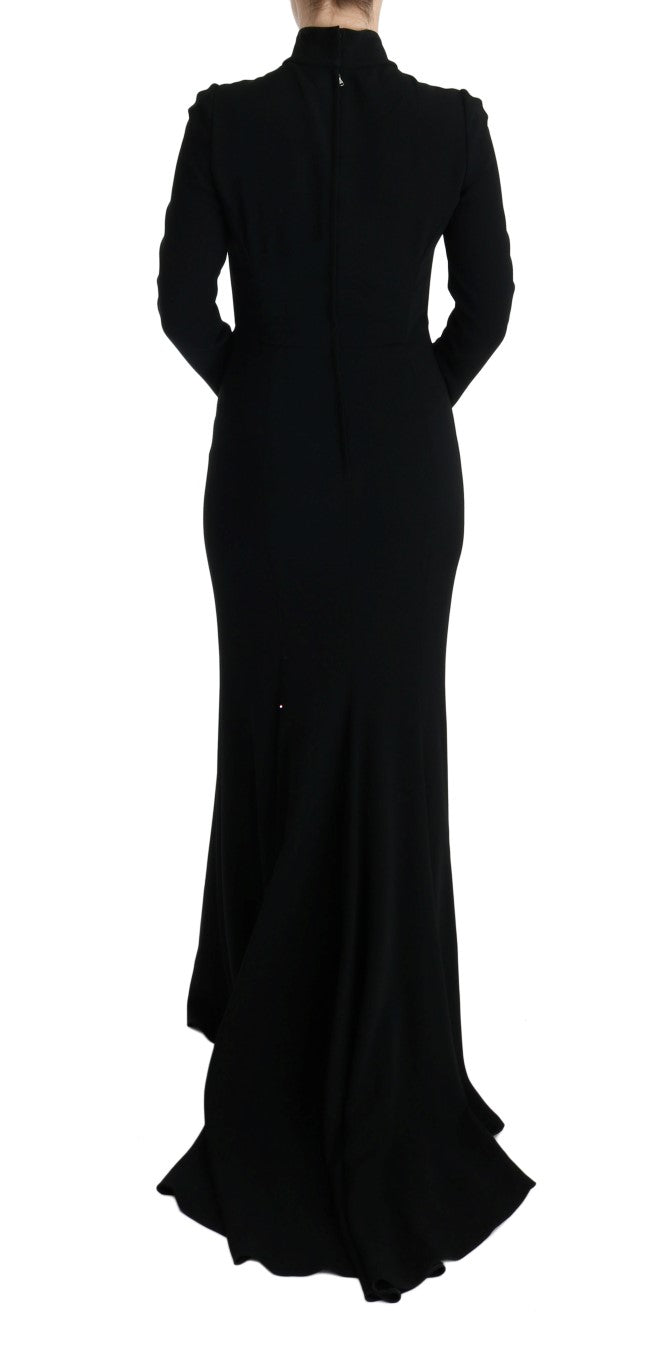 Dolce & Gabbana Black Stretch Long Gown Sheath Women's Dress