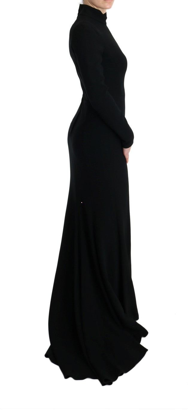 Dolce & Gabbana Black Stretch Long Gown Sheath Women's Dress