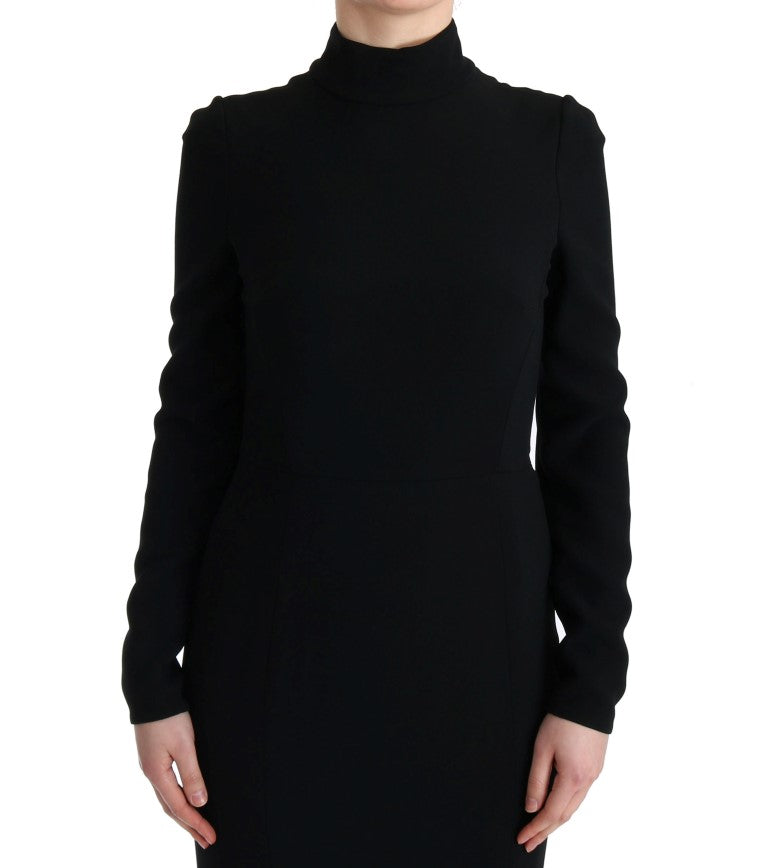 Dolce & Gabbana Black Stretch Long Gown Sheath Women's Dress