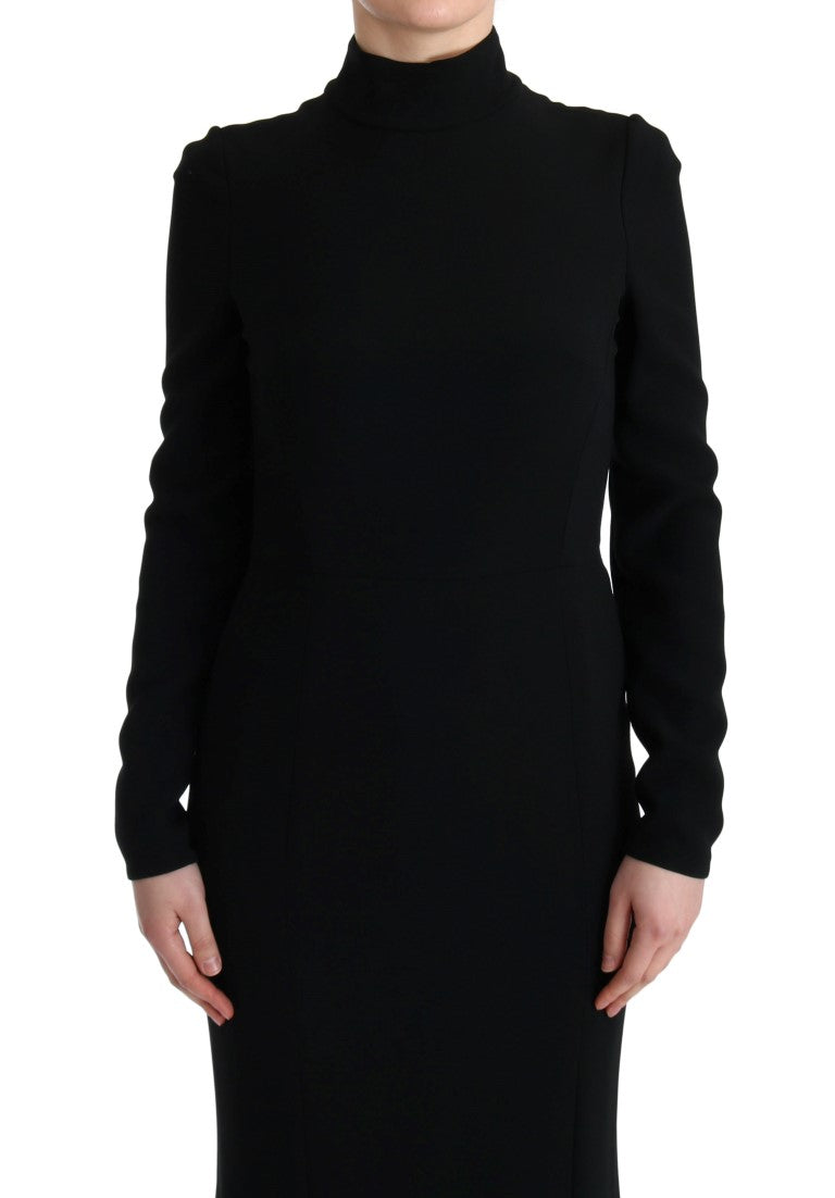 Dolce & Gabbana Black Stretch Long Gown Sheath Women's Dress