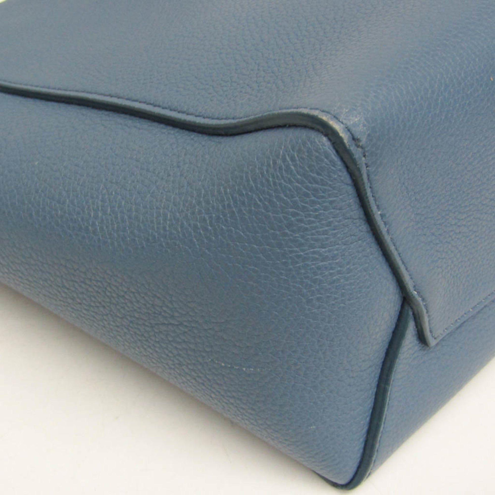 Celine Sangle Seau Calfskin Blue Leather Shoulder Bag Bag (Pre-Owned)
