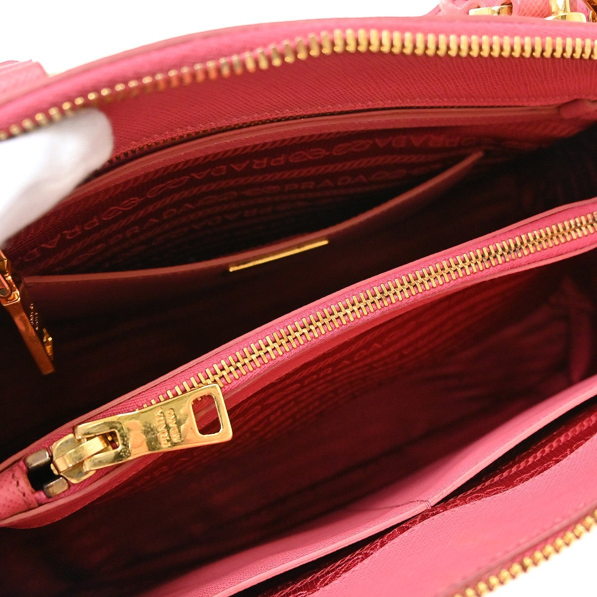 Prada Promenade Saffiano Pink Leather Handbag (Pre-Owned)
