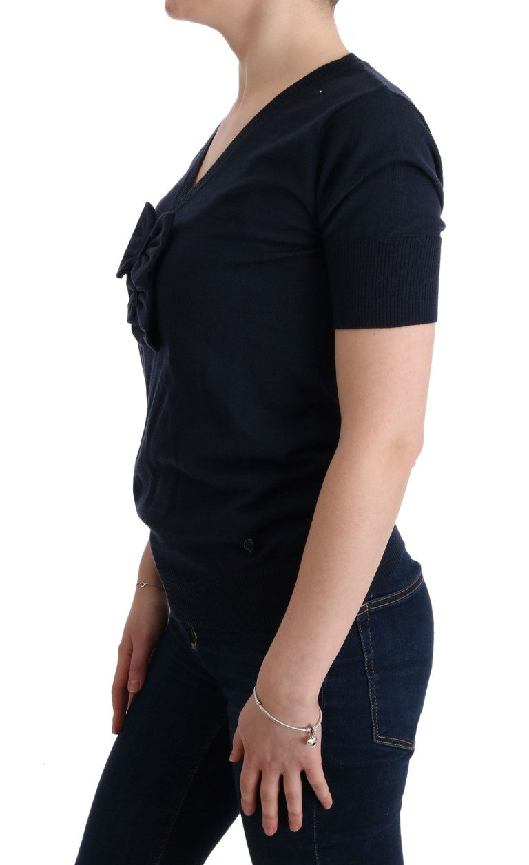 MARGHI LO' Blue 100% Lana Wool Blouse Women's Top