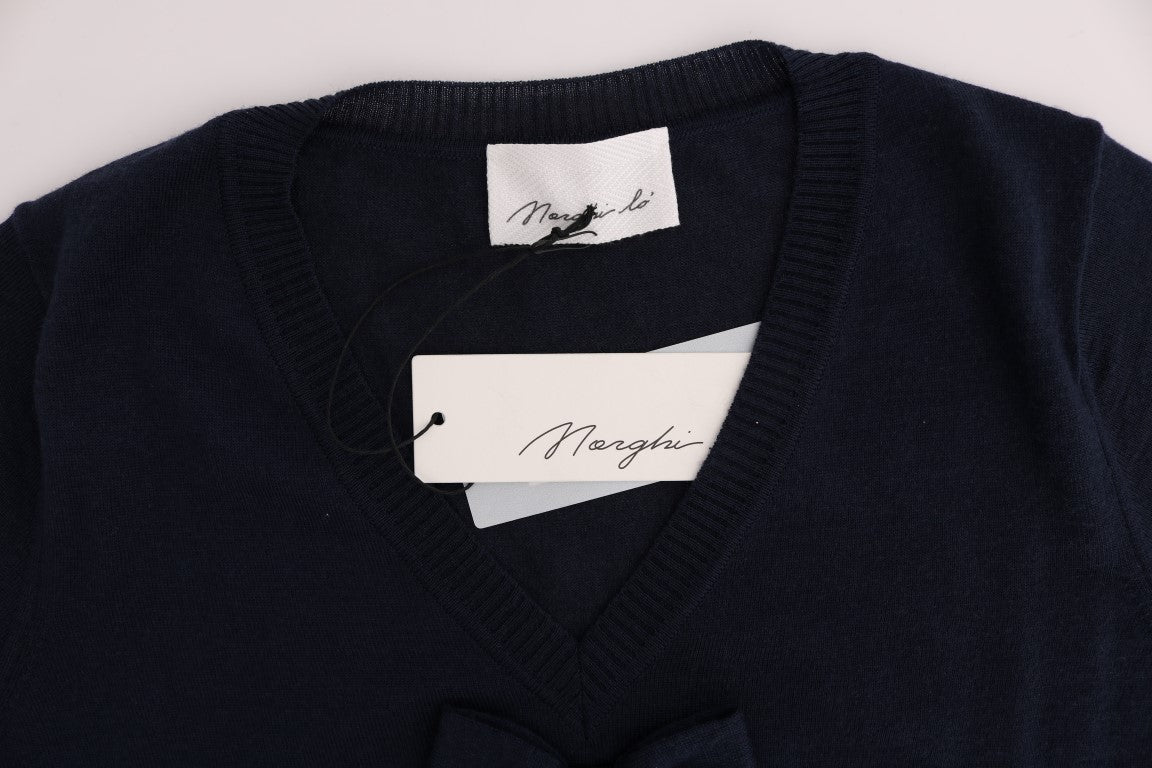 MARGHI LO' Blue 100% Lana Wool Blouse Women's Top