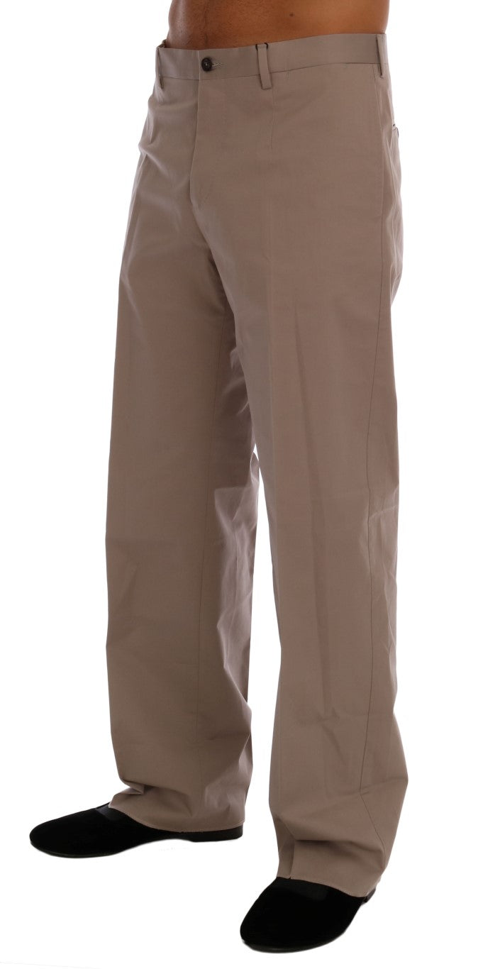Dolce & Gabbana Beige Cotton Stretch Chinos Men's Pants