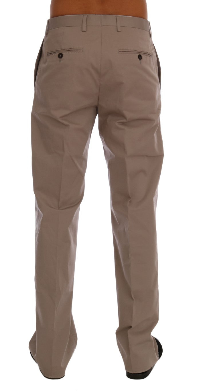 Dolce & Gabbana Beige Cotton Stretch Chinos Men's Pants