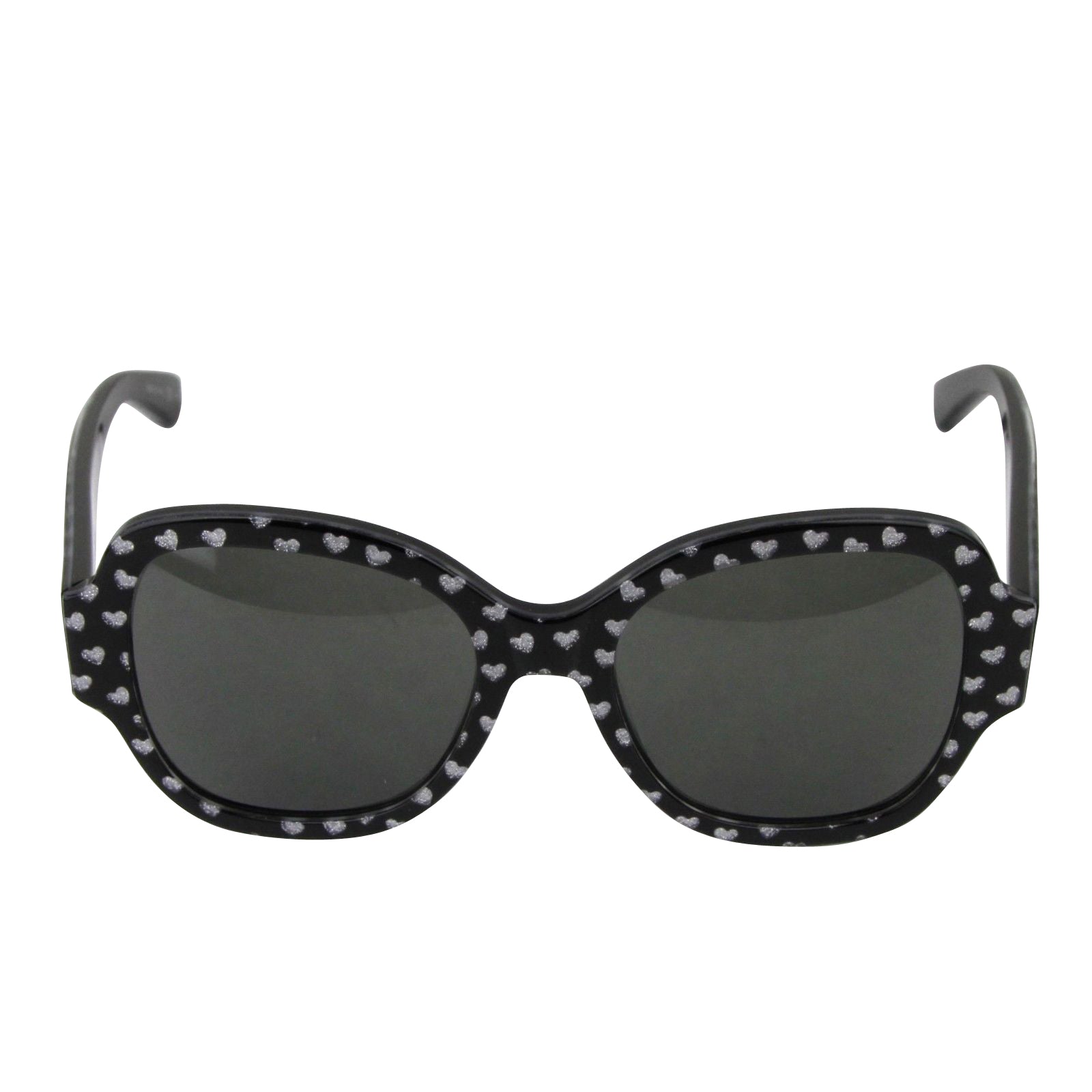 Saint Laurent Women's Silver Hearts With Black Large Sunglasses
