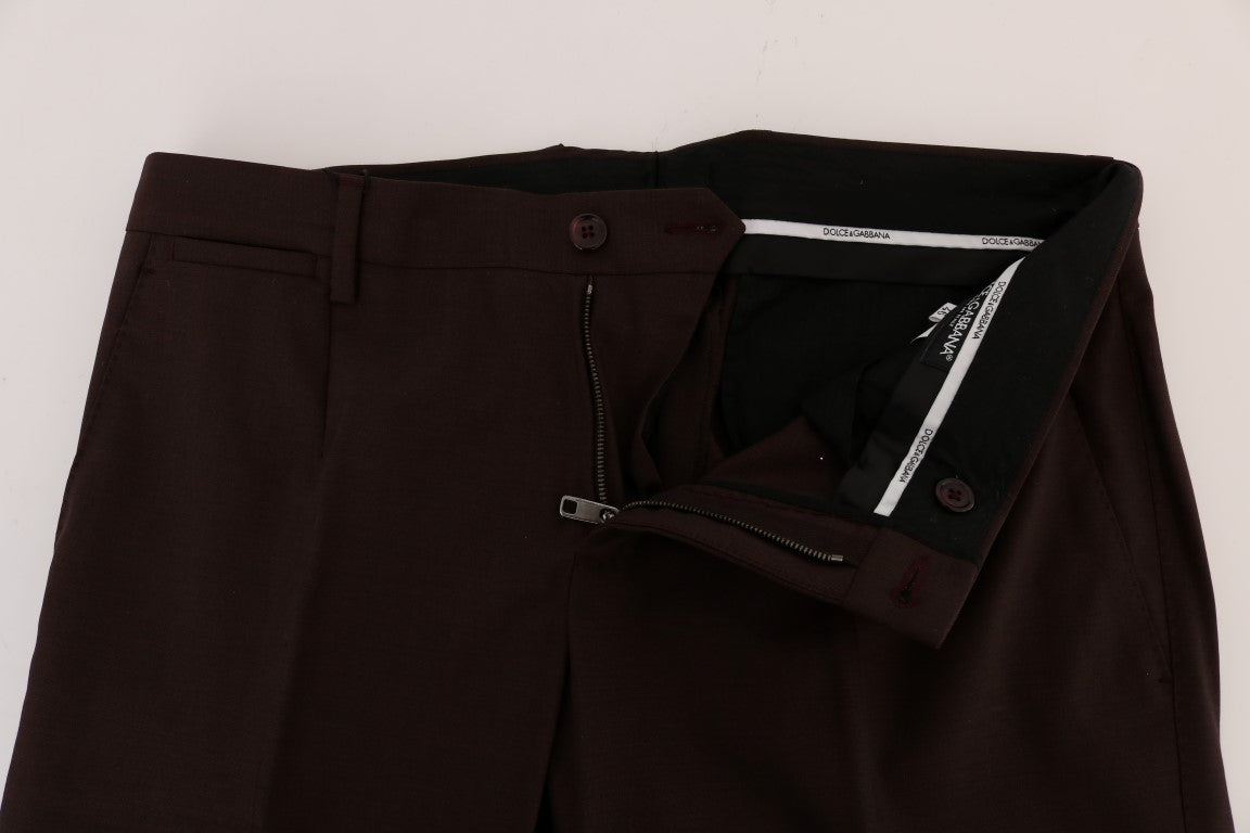 Dolce & Gabbana Purple Wool Stretch Formal Men's Pants