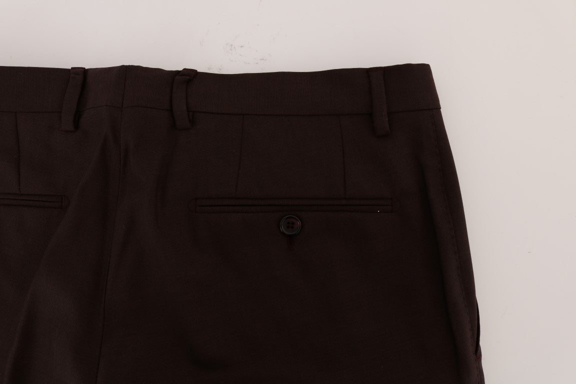 Dolce & Gabbana Purple Wool Stretch Formal Men's Pants