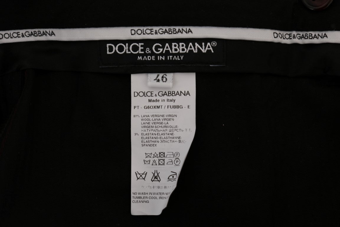 Dolce & Gabbana Purple Wool Stretch Formal Men's Pants