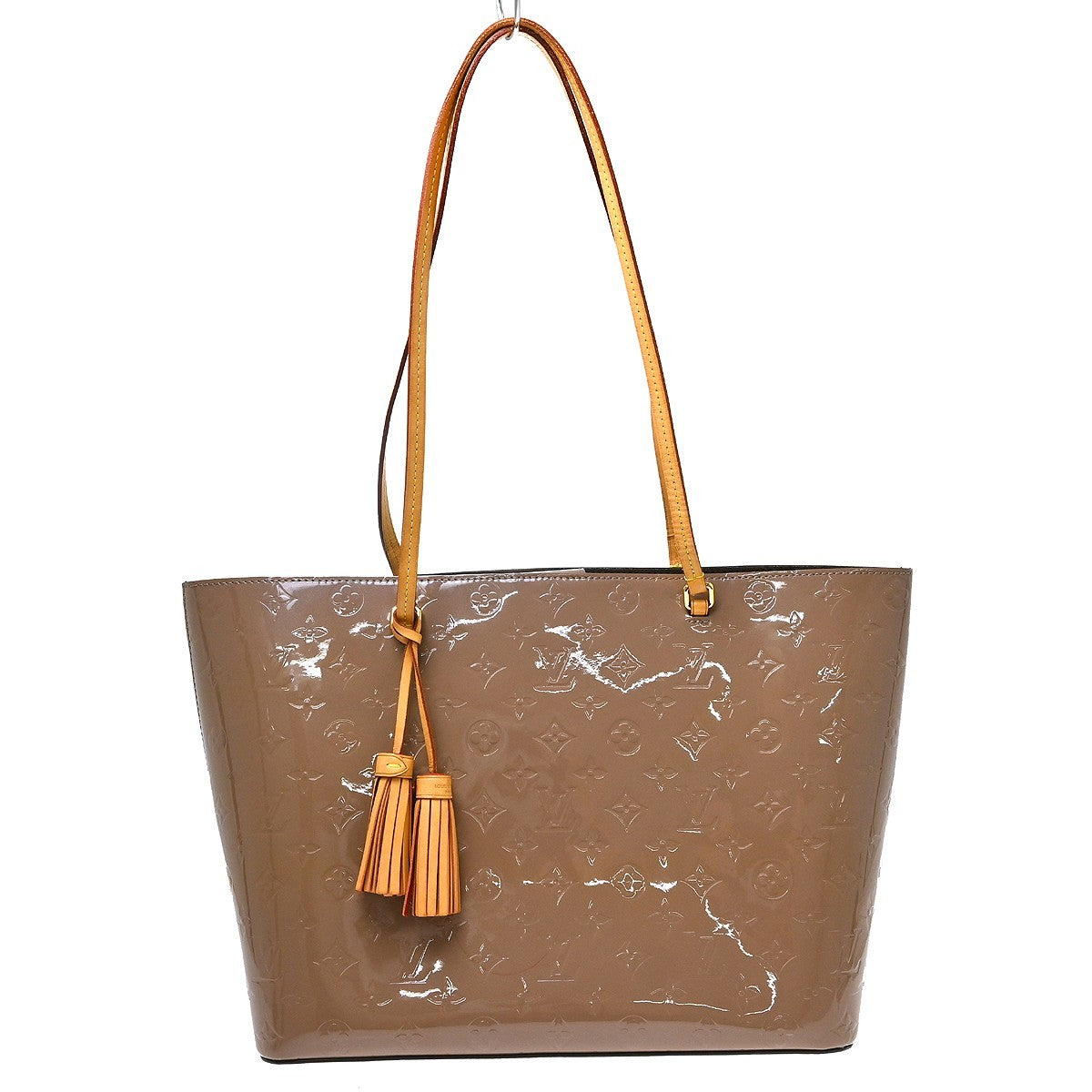 Louis Vuitton Long Beach Monogram Vernis Beige Patent_Leather Tote Bag Bag (Pre-Owned)
