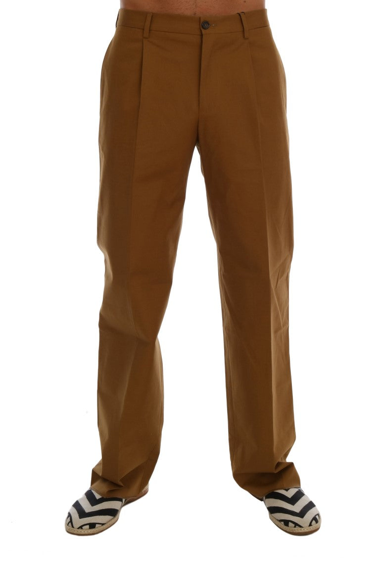 Dolce & Gabbana Brown Stretch Cotton Men's Pants