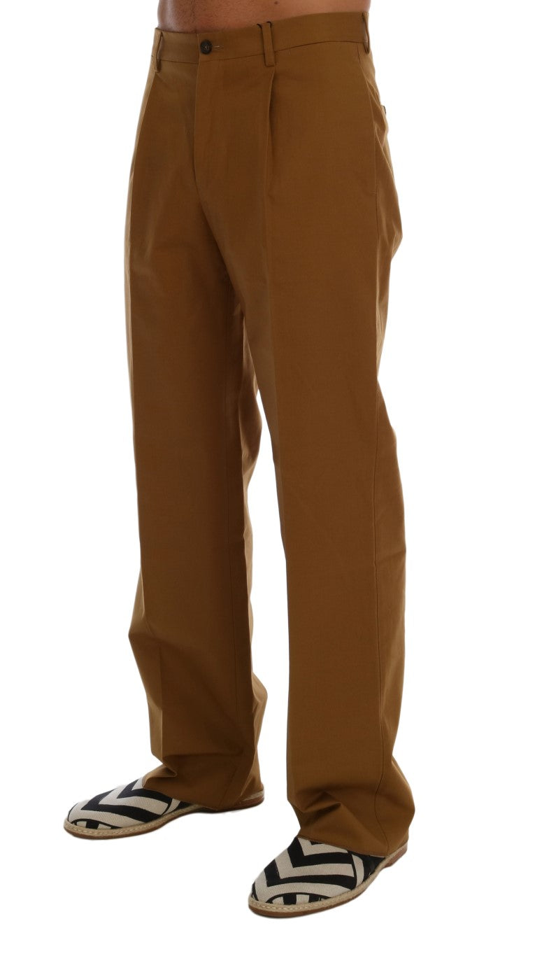 Dolce & Gabbana Brown Stretch Cotton Men's Pants