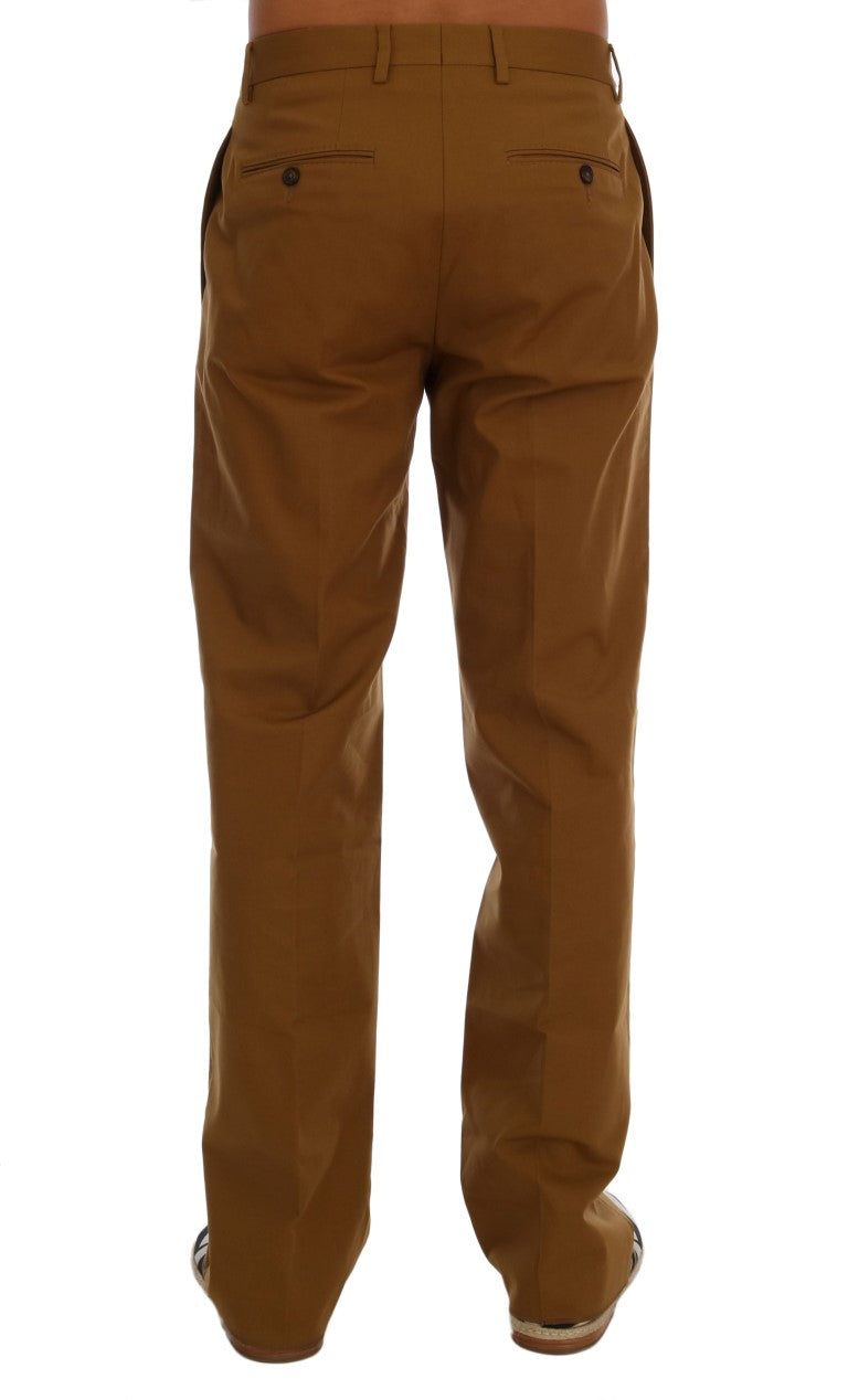 Dolce & Gabbana Brown Stretch Cotton Men's Pants