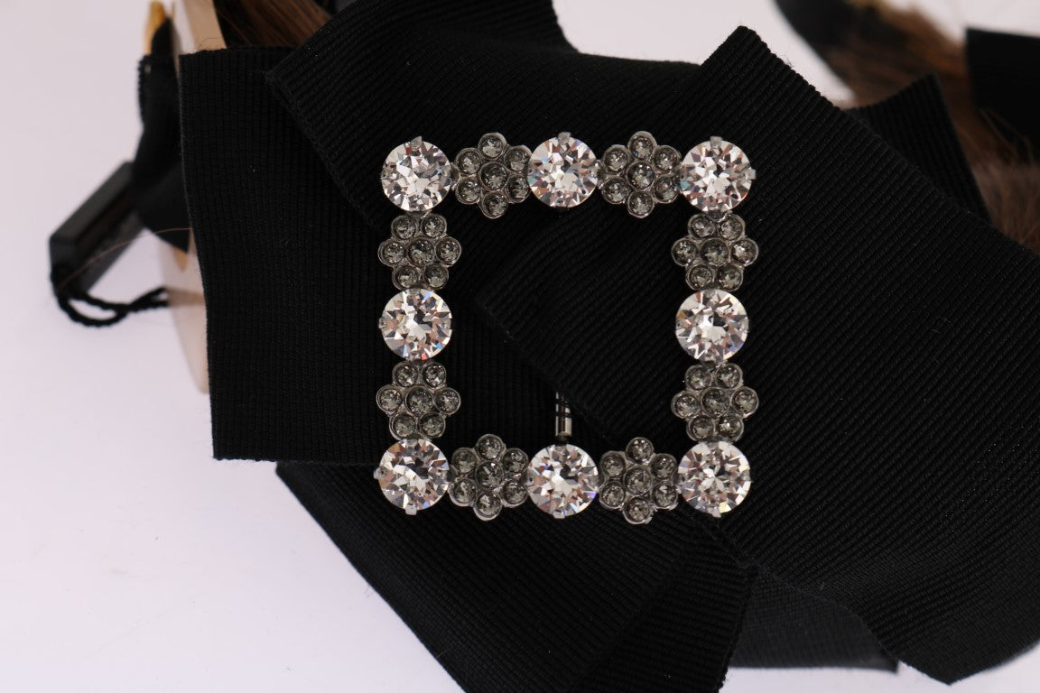 Dolce & Gabbana Clear Crystal Brown Hair Women's Headband