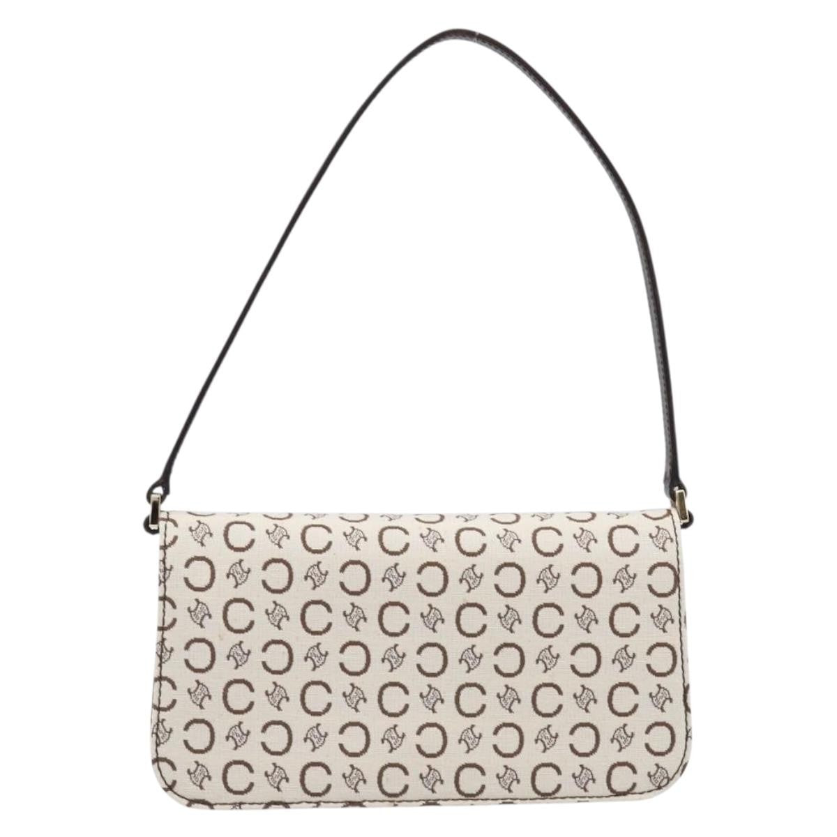 Celine C Macadam Shoulder Canvas Beige Canvas Handbag (Pre-Owned)