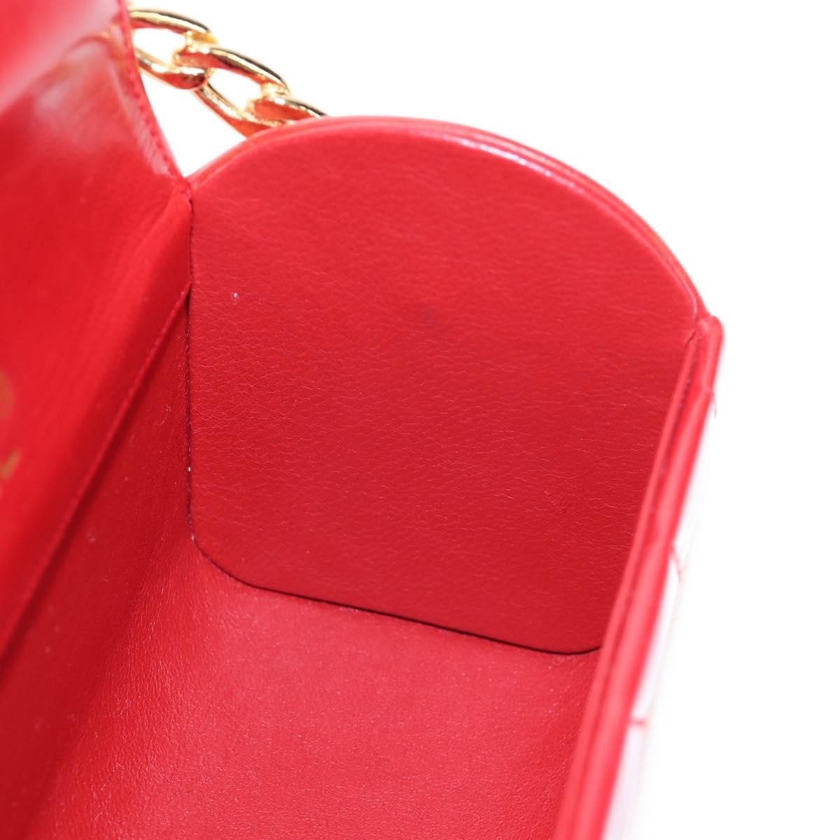 Chanel Vintage Mademoiselle Top Handle Flap Quilted Leather Red Leather Handbag (Pre-Owned)