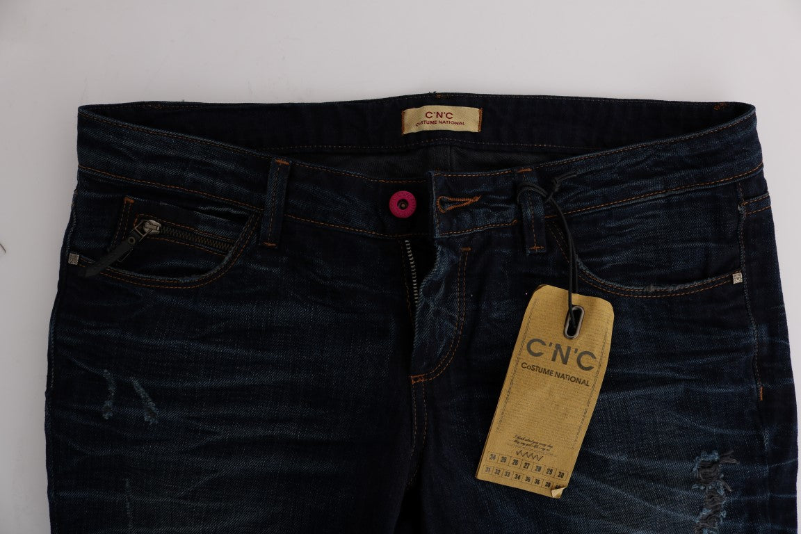 Costume National Blue Cotton Regular Fit Denim Women's Jeans